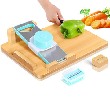 Adaptive One-Handed Cutting Board- Anti-Slip with Bread Stops & Spikes - Perfect for Amputees & Disabled - Single Handed for Effortless Cutting & Chopping - Handicapped Kitchen Board.
