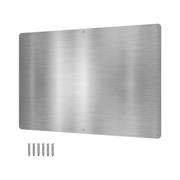 17.5” x 11.5” Large Stainless Steel Plate for Magnets – 3M Adhesive Back & Mounting Screws for Magnetic Shelf & Spice Holders