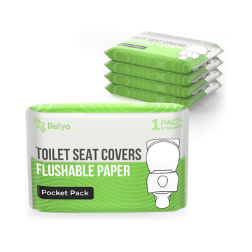 Toilet Seat Cover Paper Flushable (50 Pack) – XL Biodegradable Travel Essentials for Adults & Kids