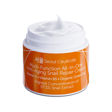 Korean Skin Care 97.5% Snail Mucin Moisturizer Cream - K Beauty Skincare Day & Night Snail Repair Cream Filtrate Cruelty Free 2Oz
