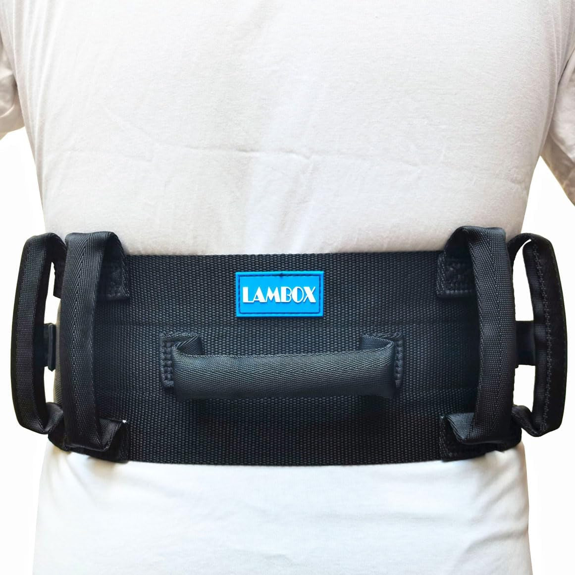 Gait Belt Transfer Belt with 7 Nylon Padded Handles, Medical Nursing Safety Gait Assist Device for Elderly, Seniors, Physical Therapy (7 Soft Black Handles 60",Plastic Release Buckle)