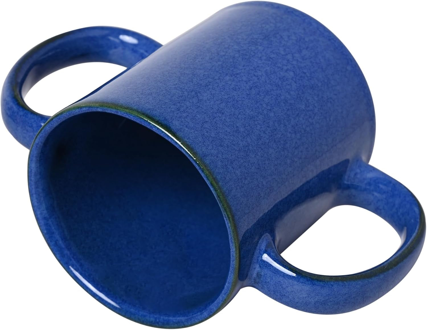 Dual Handle Mug (Double Grip Mug) to Aid Tremors, 11.83 US Fl. Oz. (350 Ml) (Elegant Blue)