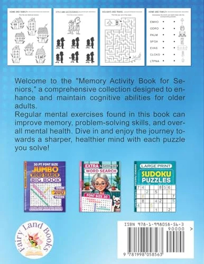 Large Print Memory Activity Book for Seniors: Relaxing Memory Activities, Easy Puzzles, Brain Games and More, (Paperback)