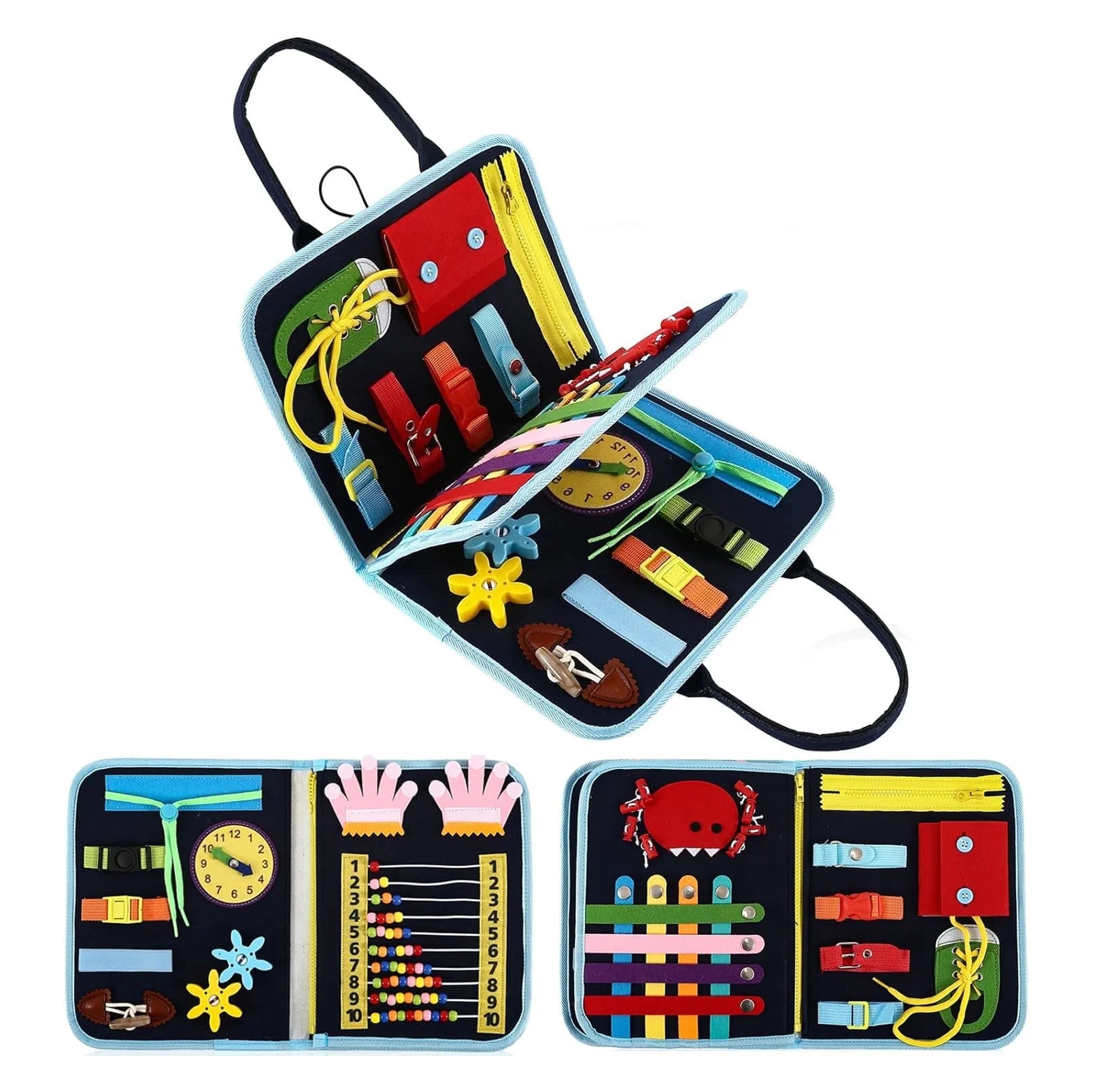 Fidget Blanket for Adults with Dementia – Alzheimer’s Activity Blanket & Sensory Toy for Seniors, Elderly, Autism & Toddlers