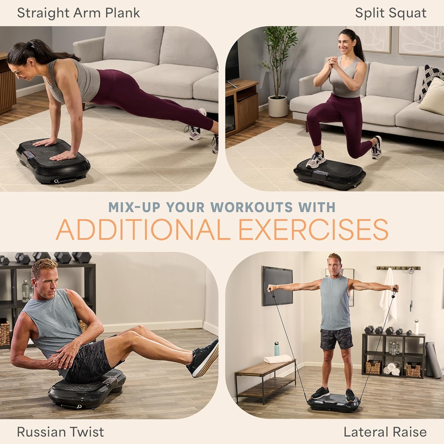 Waver Vibration Plate Exercise Machine – High-Intensity Vibration for Muscle Activation, Full-Body Workout Vibrating Platform with Loop Bands, Fitness Equipment for Strength Toning & Fat Loss