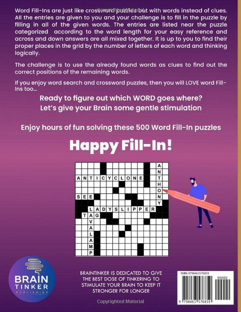 Ultimate Word Fill in Puzzle Book for Adults and Teens: 500 Word Fill Ins Puzzle
