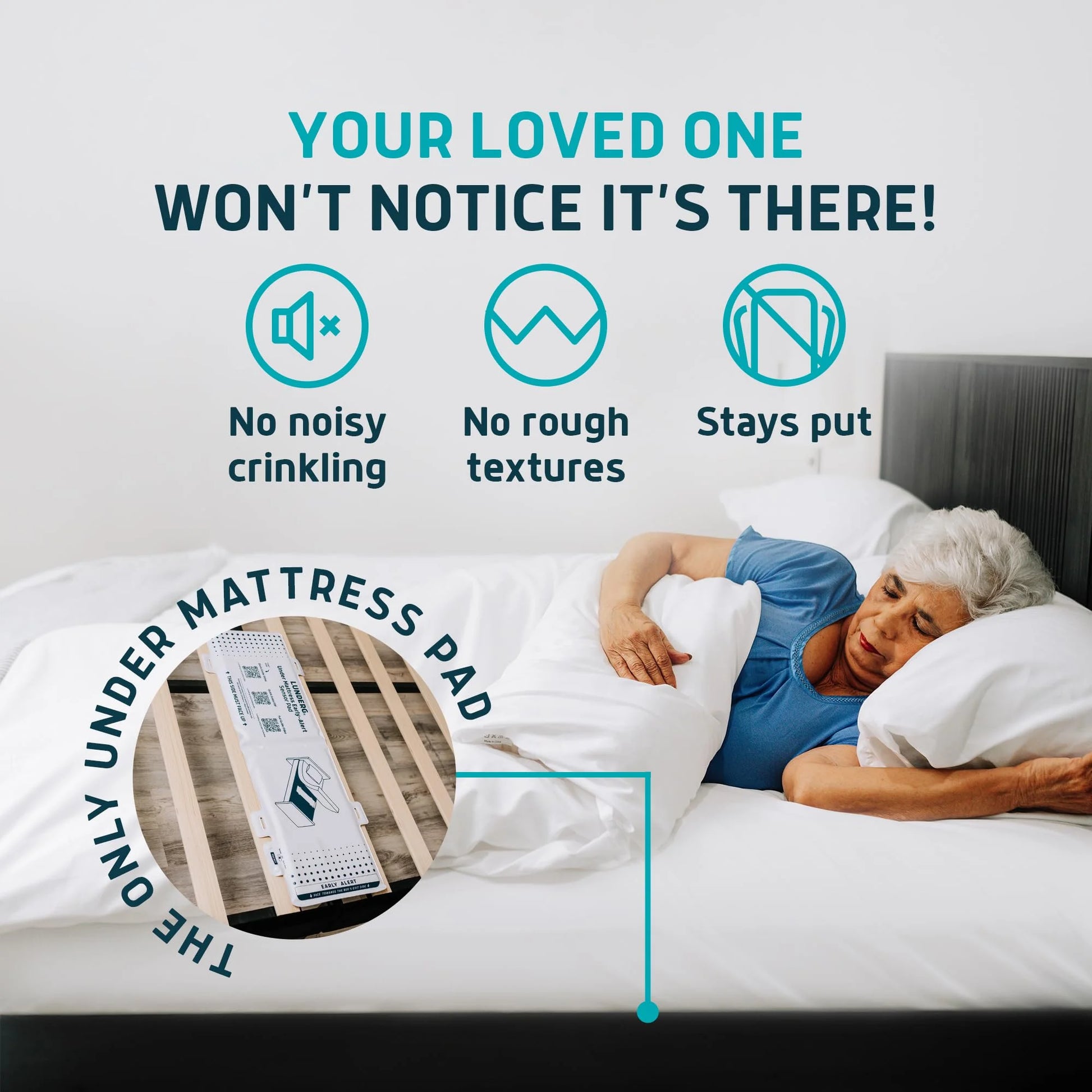 under Mattress Bed Alarm for Elderly Adults with Early Alert - Wireless Bed Sensor Pad & Pager - Bed Alarm for Elderly Dementia Patients - Bed Alarms and Fall Prevention for Elderly
