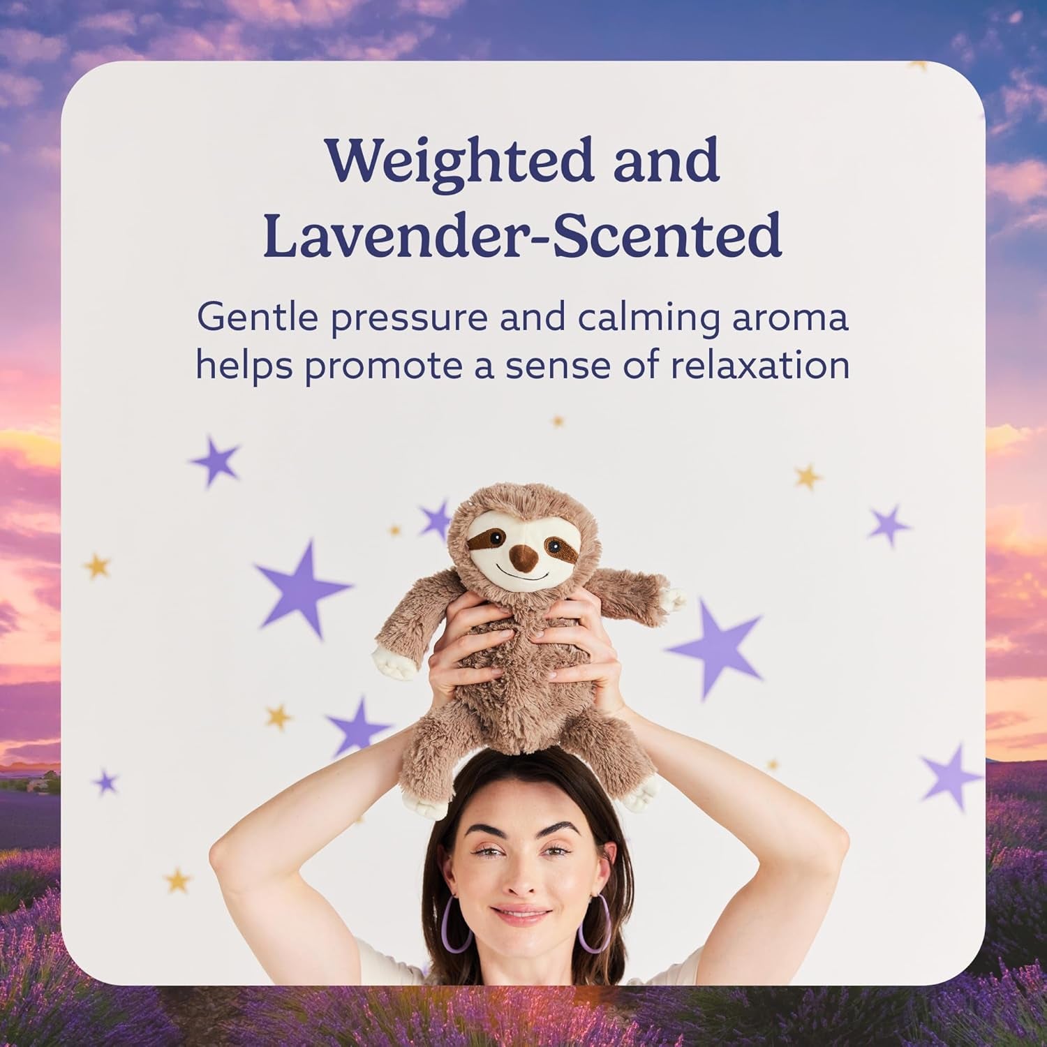 Microwavable & Weighted Stuffed Animals, Sloth - Heated Stuffed Animal Plushie for Warmth & Comfort - Cute Soft Plush Toys for Boys, Girls, Babies & Toddlers