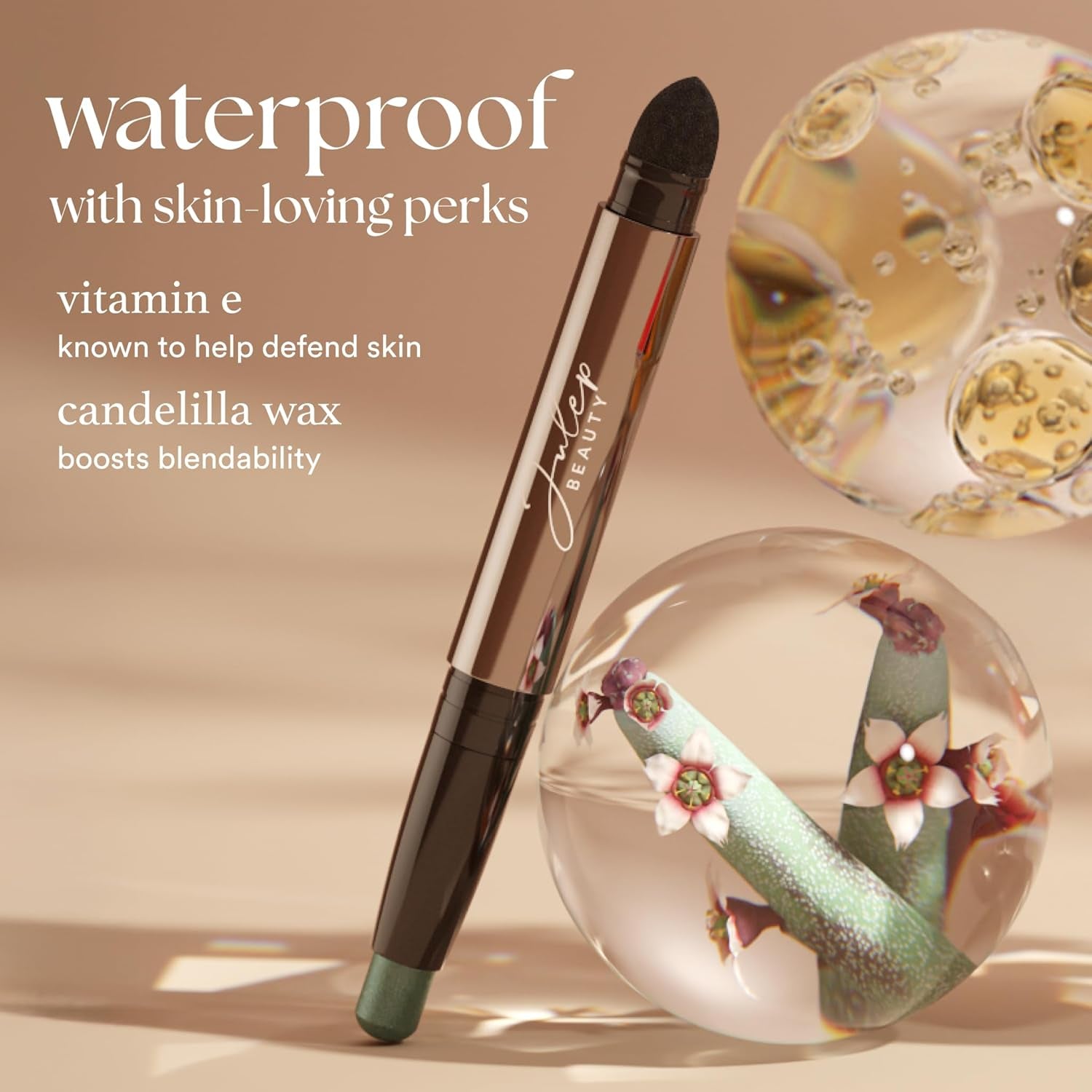 Eyeshadow 101 Cream-To-Powder Waterproof Shadow Stick – Rose Shimmer – Long-Lasting, Crease-Proof, Pearlescent Rose Shimmer Cream Eyeshadow with Built-In Smudger