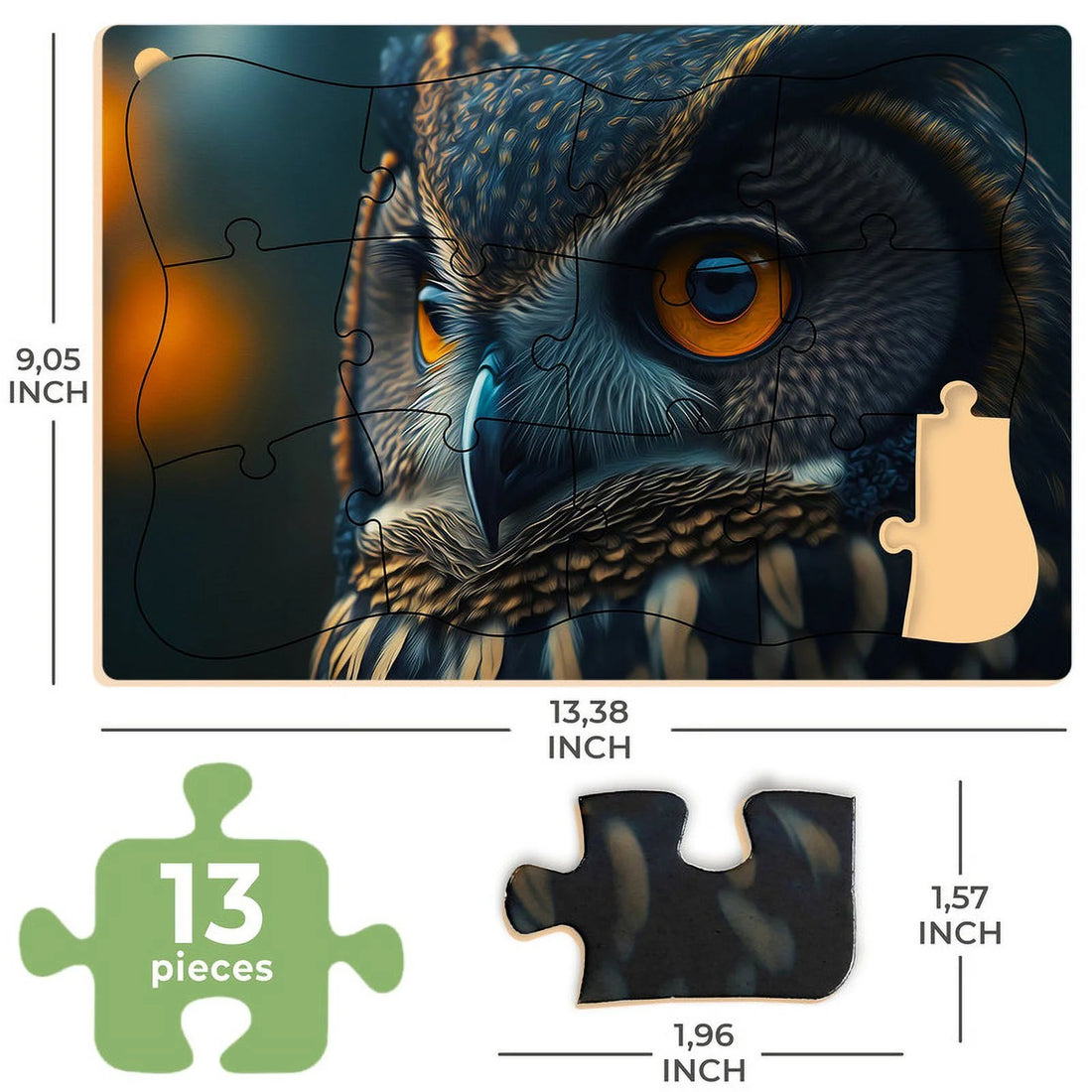 13 Large Piece Dementia Puzzles for Elderly - 3 Alzheimers Jigsaw Puzzle Cat, Dog, and Birds