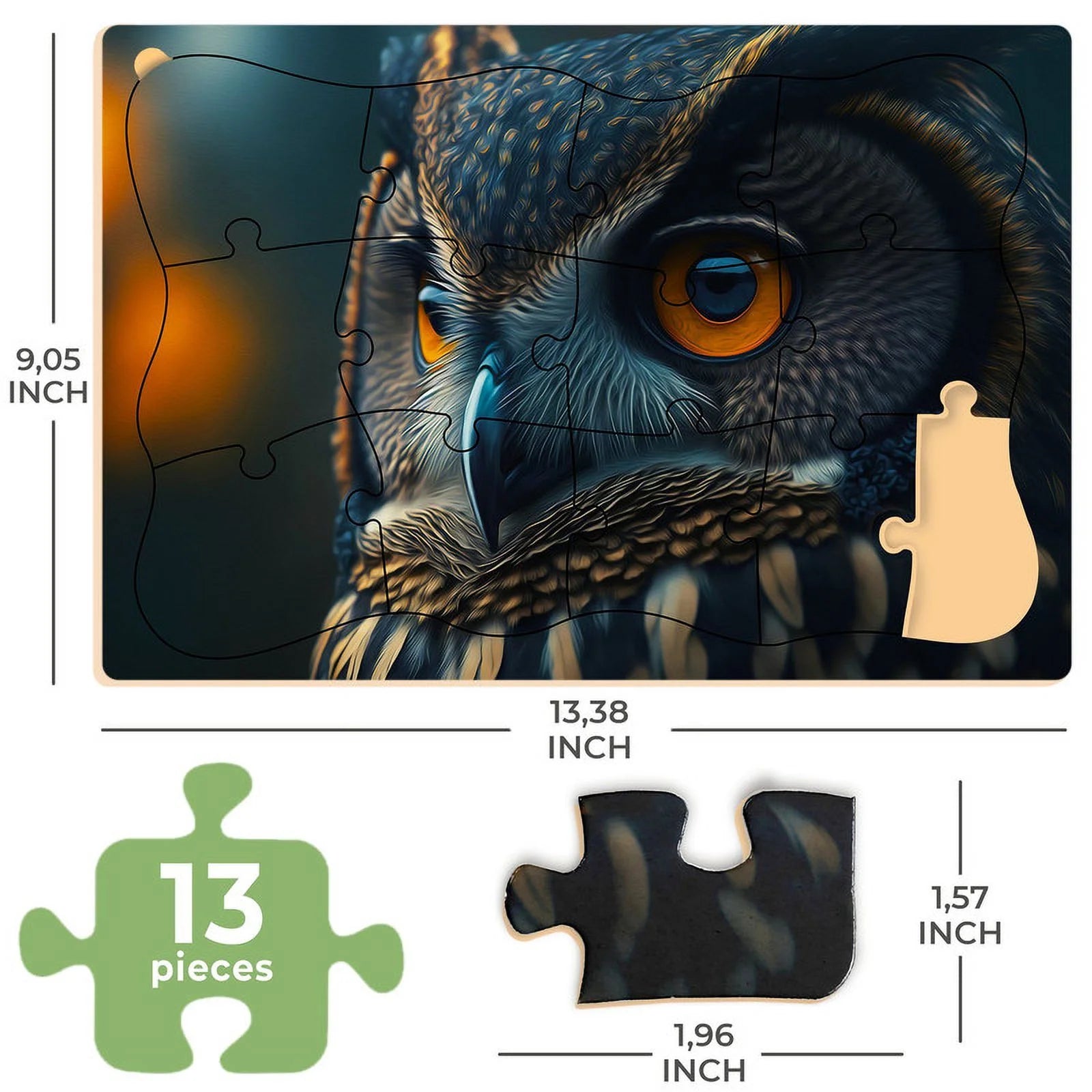 13 Large Piece Dementia Puzzles for Elderly - 3 Alzheimers Jigsaw Puzzle Cat, Dog, and Birds