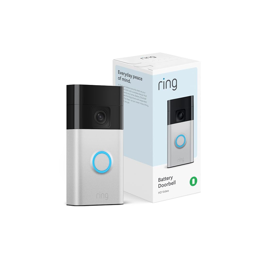 Battery Doorbell | Home or Business Security with Head-To-Toe Video, Live View with Two-Way Talk, and Motion Detection & Alerts (Newest Model), Satin Nickel
