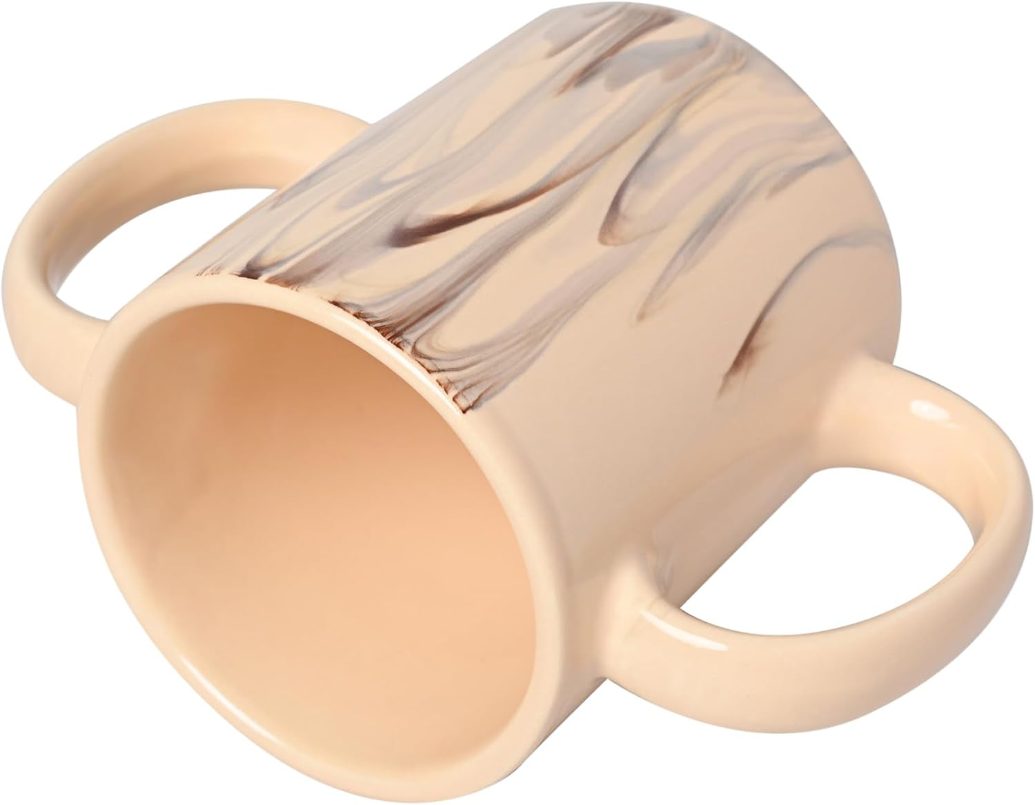 Dual Handle Mug (Double Grip Mug) to Aid Tremors, 11.83 US Fl. Oz. (350 Ml) (Cream)