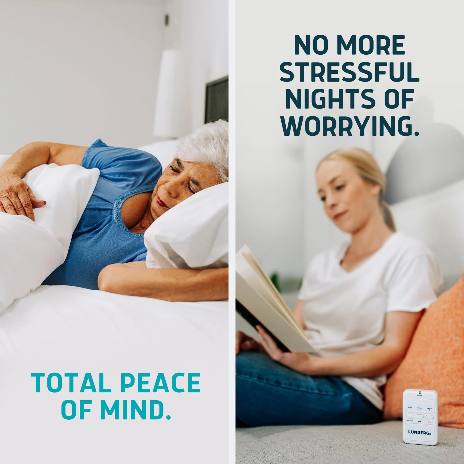 under Mattress Bed Alarm for Elderly Adults with Early Alert - Wireless Bed Sensor Pad & Pager - Bed Alarm for Elderly Dementia Patients - Bed Alarms and Fall Prevention for Elderly