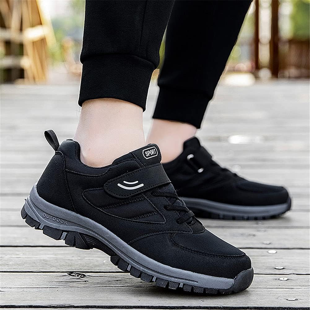 Men'S Comfortable Walking Shoes Non-Slip Safety Casual Sneakers for Elderly Strap Closure
