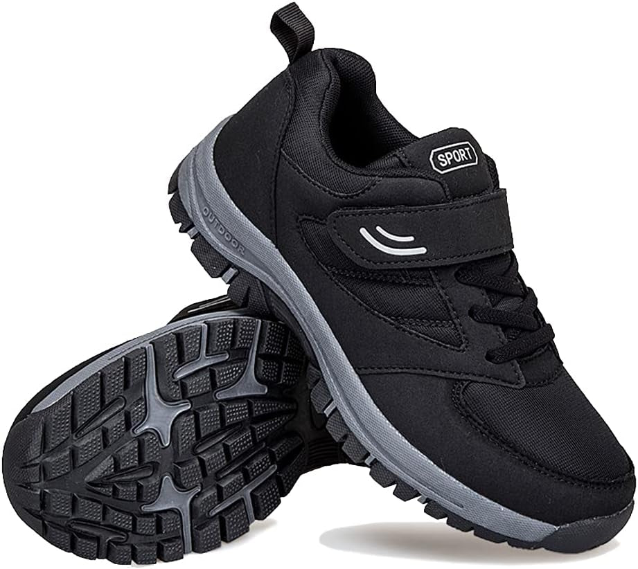 Men'S Comfortable Walking Shoes Non-Slip Safety Casual Sneakers for Elderly Strap Closure