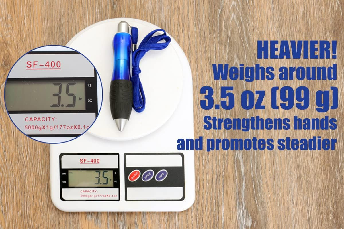 Big Weighted Fat Pens for Parkinsons Patients, Essential Tremors, Arthritis Hand and Low Grip Strength - Heavy Weighted Pen to Help Parkinson'S, Carpal Tunnel, Elderly(1 Pack with 4 Ink Refill)