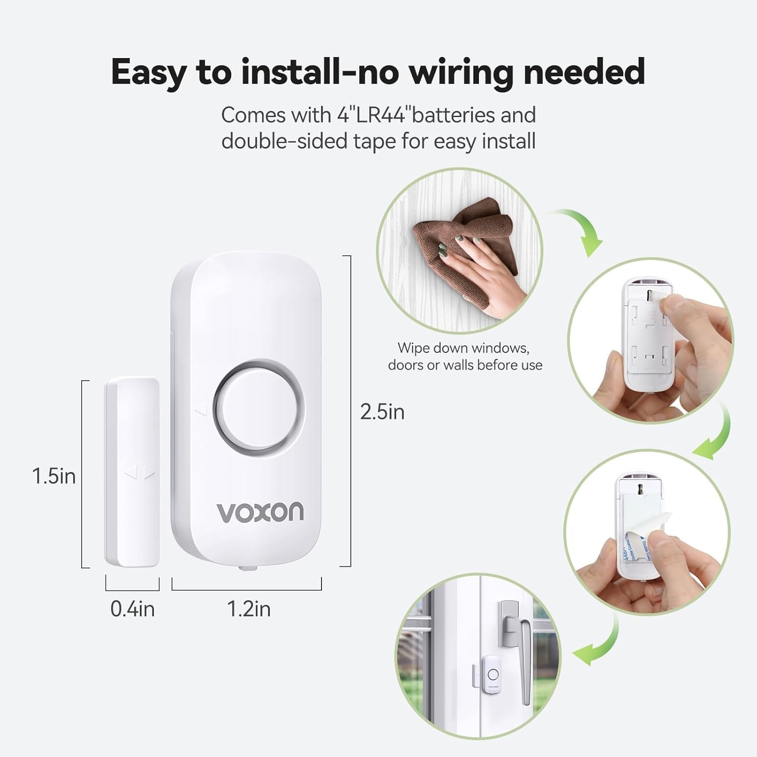 Door Alarms for Kids Safety,  Window Alarm Door Alarm for Home Security Personal Security Window Alarms Sensor Burglar Door Alarm for Pool, Cars, Sheds, Caravans DIY Kit Pack of 2