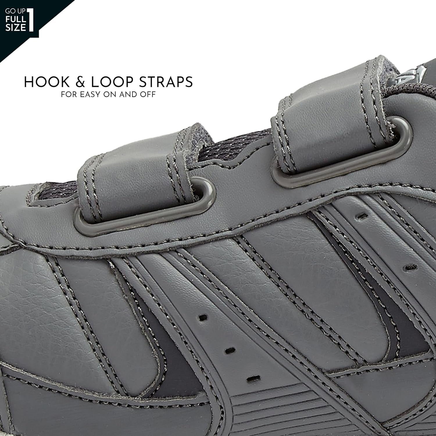 Avi-Union II Strap Non Slip Shoes for Men, Hook and Loop Mens Walking Shoes with Memory Foam, Comfort Restaurant and Diabetic Shoes for Men - Black Wide or Extra Wide Width Safety Footwear