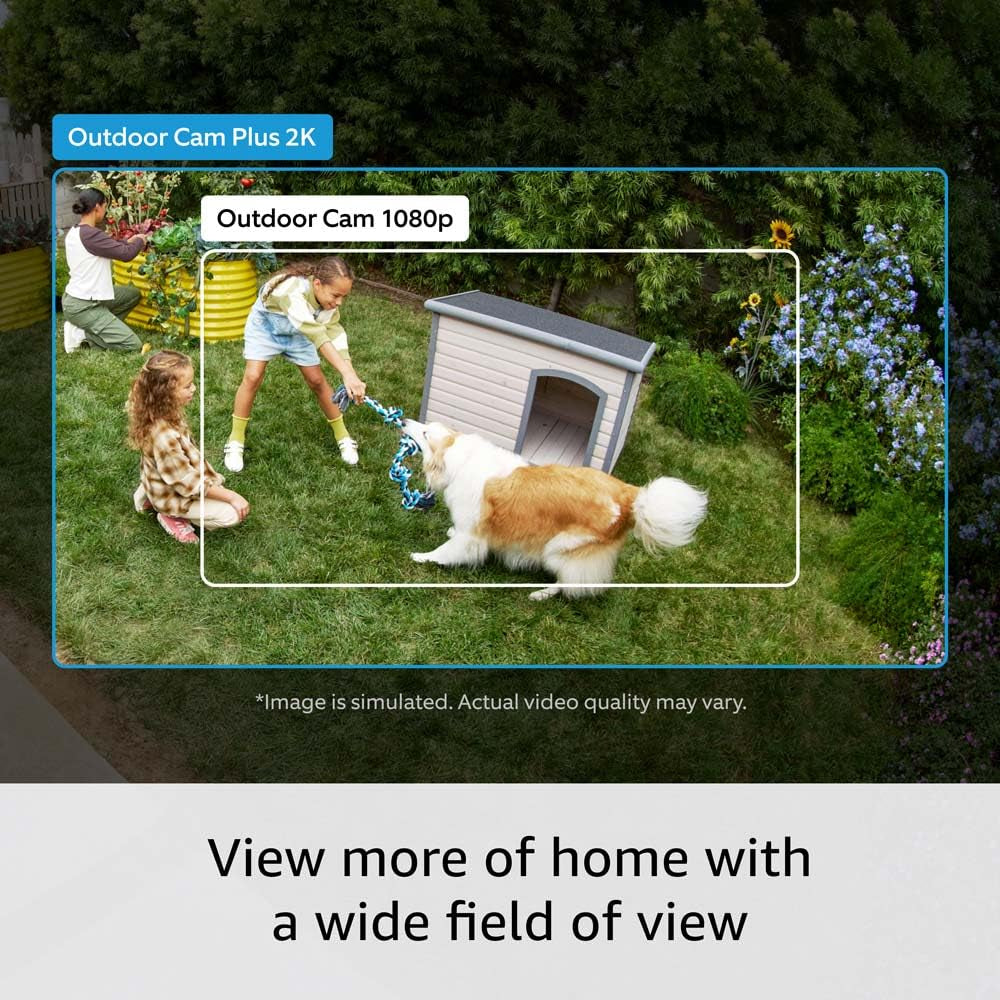 Introducing  Outdoor Cam Plus, Battery — Wide-Angle 2K Video with  Vision, Low-Light Sight for Full-Color Night Vision, Mount-Anywhere Versatility, Black