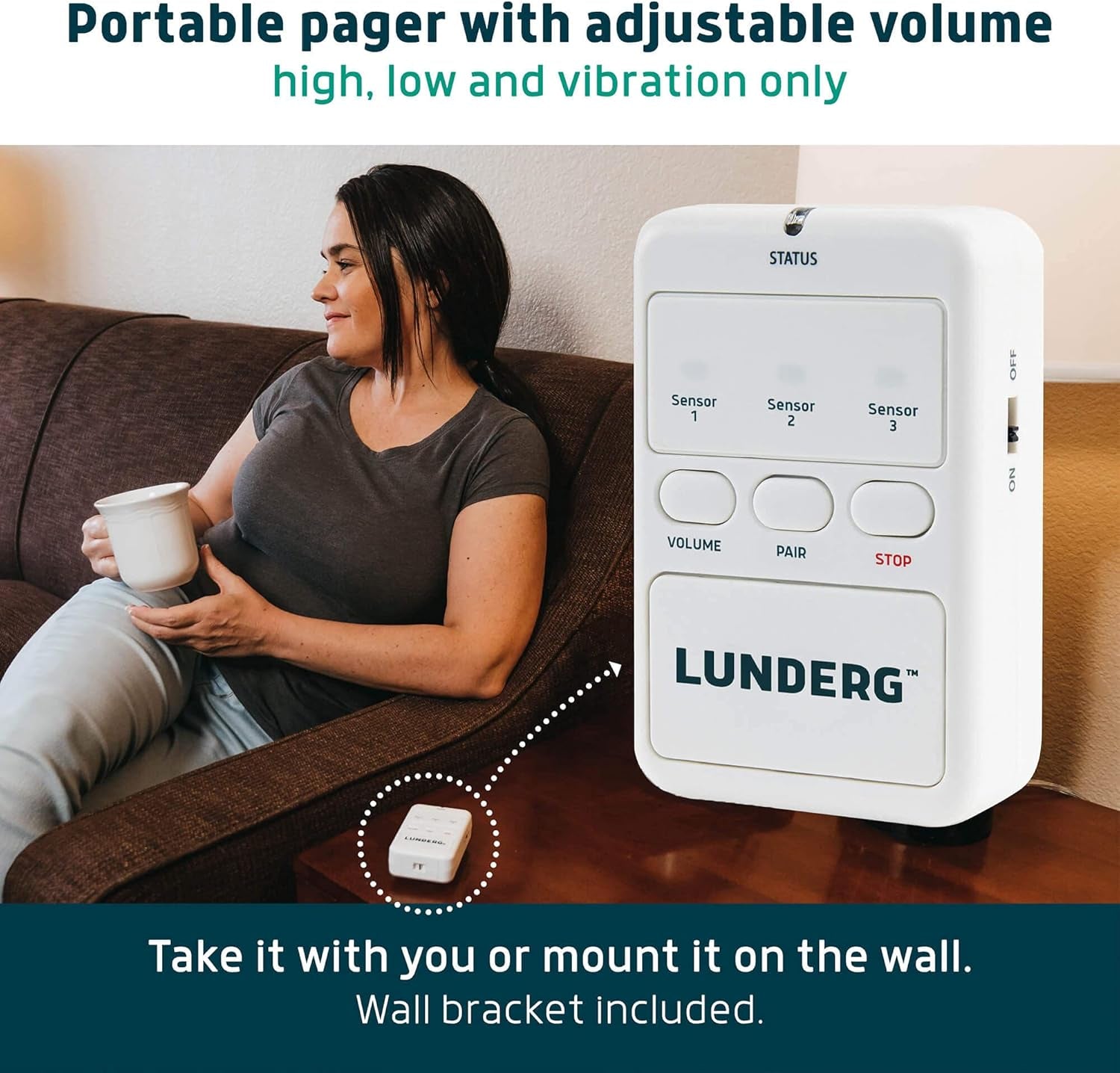 Early Alert Bed Alarm for Elderly Adults - Wireless Sensor Pad & Pager - with Pre-Alert Smart Technology - Safety Bed Alarms and Fall Prevention for Elderly and Dementia Patients