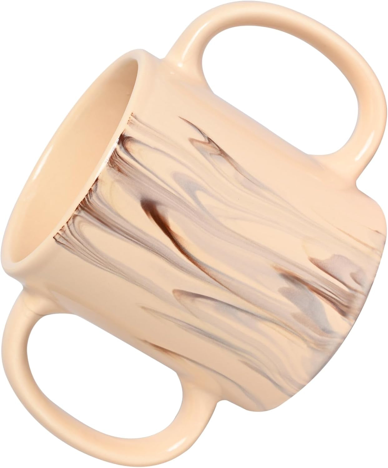 Dual Handle Mug (Double Grip Mug) to Aid Tremors, 11.83 US Fl. Oz. (350 Ml) (Cream)