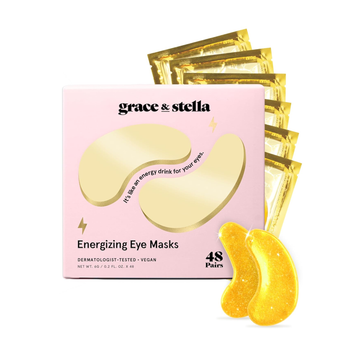 Award-Winning Under Eye Mask | 48 Pairs Gold Gel Patches for Dark Circles, Puffy Eyes, Wrinkles & Undereye Bags
