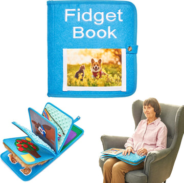 Fidget Book for Elderly | Fidget Blanket for Dementia | Dementia Products for Elderly | Gift and Activities for Seniors with Alzheimer’S | Sensory Fidget Toys