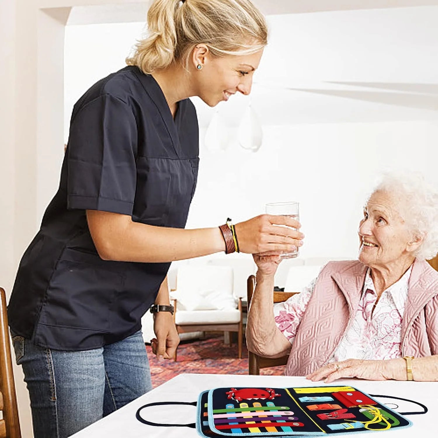 Fidget Blanket for Adults with Dementia,Dementia Activities for Seniors,Dementia Products for Elderly,Alzheimers Products,Alzheimers Activities,Toddler Busy Board,Autism Sensory Toys