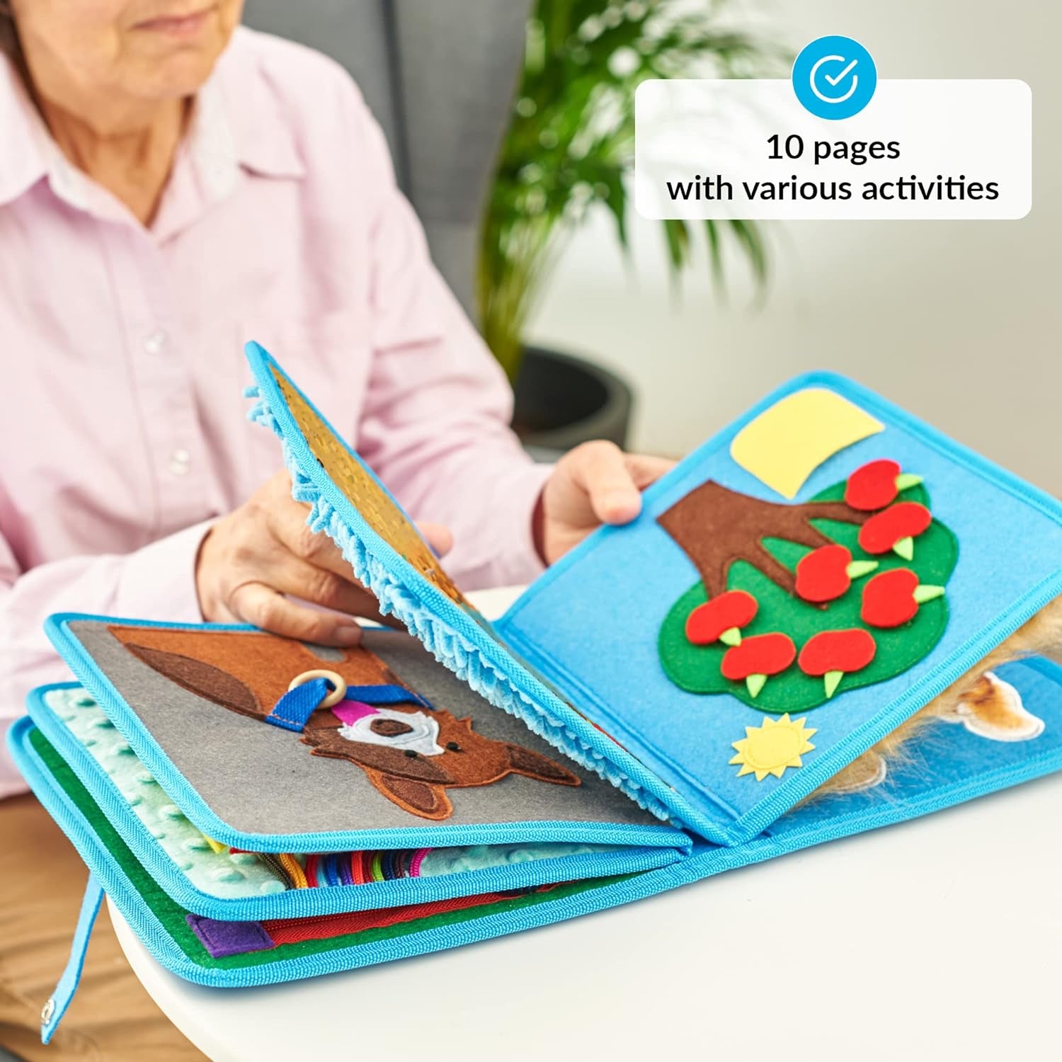 Fidget Book for Elderly | Fidget Blanket for Dementia | Dementia Products for Elderly | Gift and Activities for Seniors with Alzheimer’S | Sensory Fidget Toys