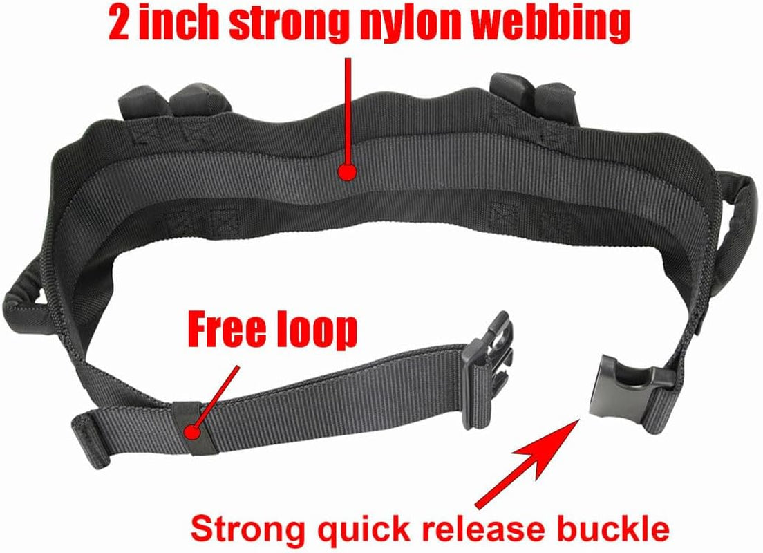 Gait Belt Transfer Belt with 7 Nylon Padded Handles, Medical Nursing Safety Gait Assist Device for Elderly, Seniors, Physical Therapy (7 Soft Black Handles 60",Plastic Release Buckle)
