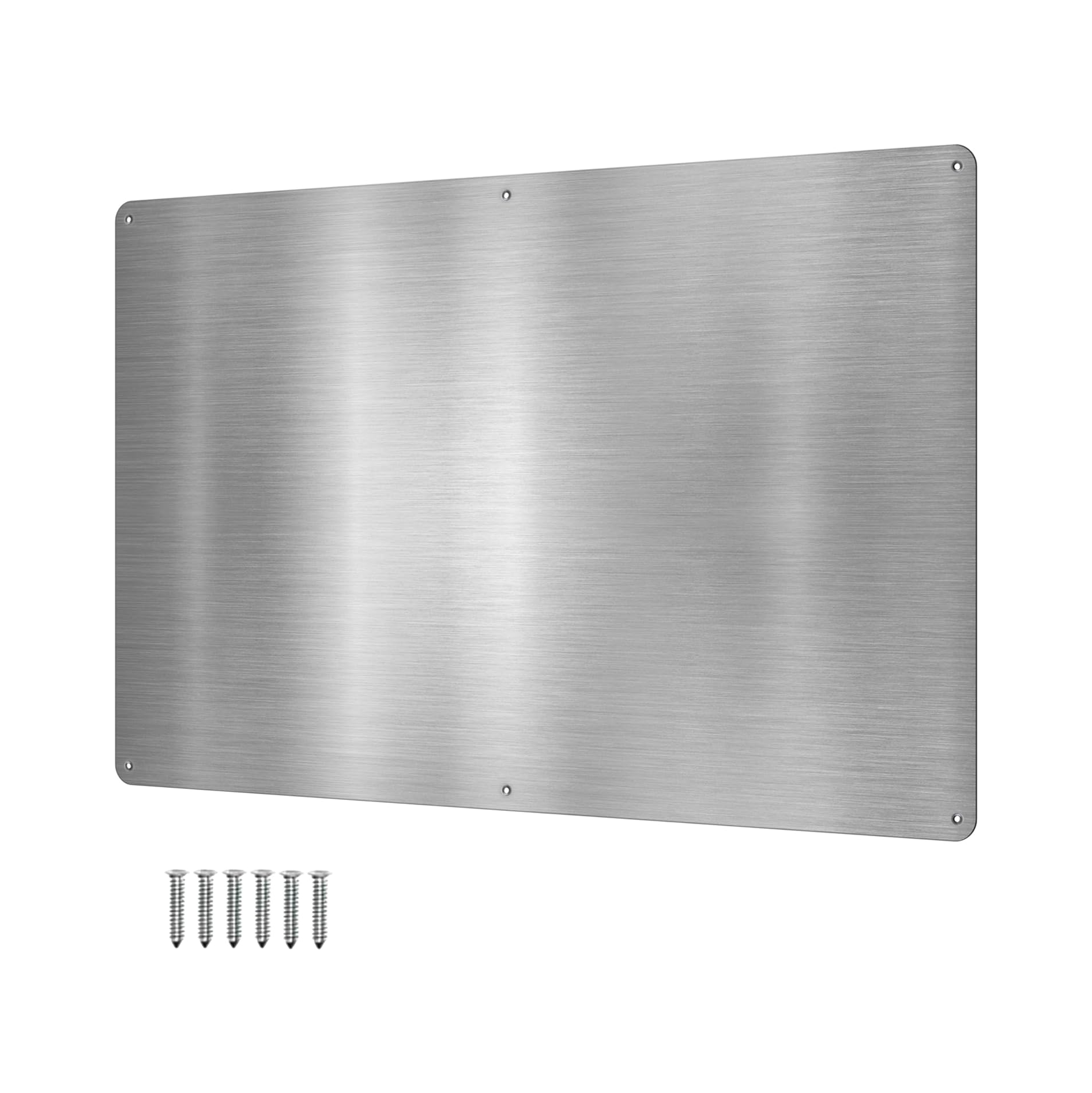 17.5” x 11.5” Large Stainless Steel Plate for Magnets – 3M Adhesive Back & Mounting Screws for Magnetic Shelf & Spice Holders