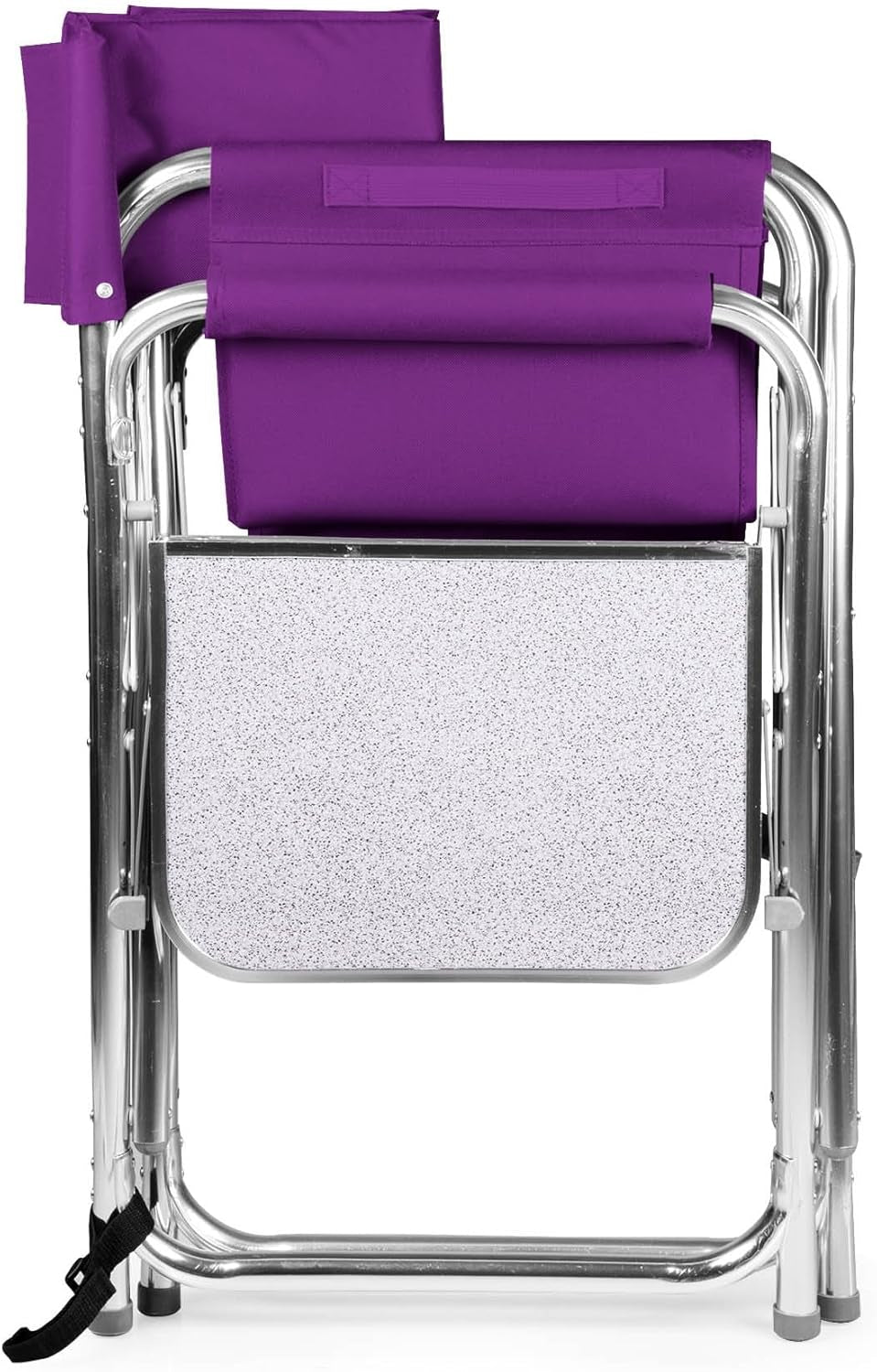 Sports Chair with Side Table, Outdoor Foldable Padded Adult Camping Chairs with Cup and Accessory Panel for Lawn, Beach, & Sports Use for Adults, up to 300-Lbs Capacity, (Purple)