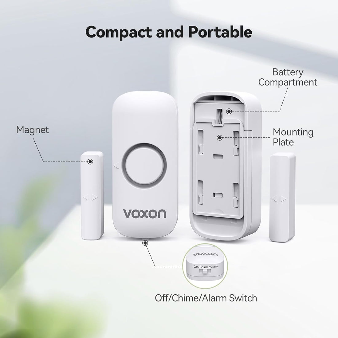 Door Alarms for Kids Safety,  Window Alarm Door Alarm for Home Security Personal Security Window Alarms Sensor Burglar Door Alarm for Pool, Cars, Sheds, Caravans DIY Kit Pack of 2