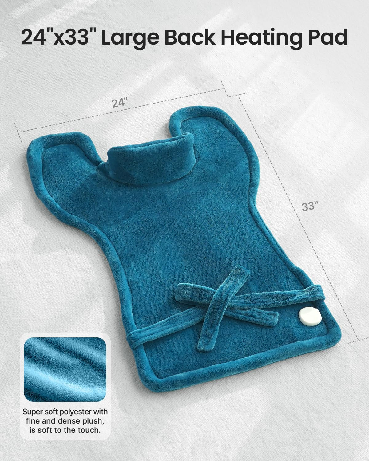 Heating Pad for Neck and Shoulders and Back Pain Relief, FSA Eligible Items Only List, Birthday Gifts for Women Men Mom, 24"X33" Weighted Electric Heat Pad, Auto Shut Off, ETL Certified, Blue