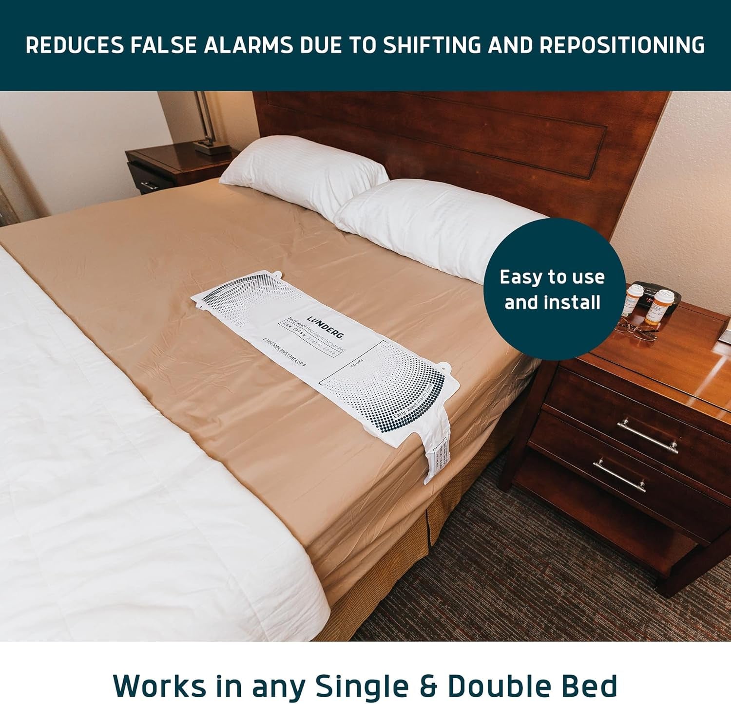 Early Alert Bed Alarm for Elderly Adults - Wireless Sensor Pad & Pager - with Pre-Alert Smart Technology - Safety Bed Alarms and Fall Prevention for Elderly and Dementia Patients