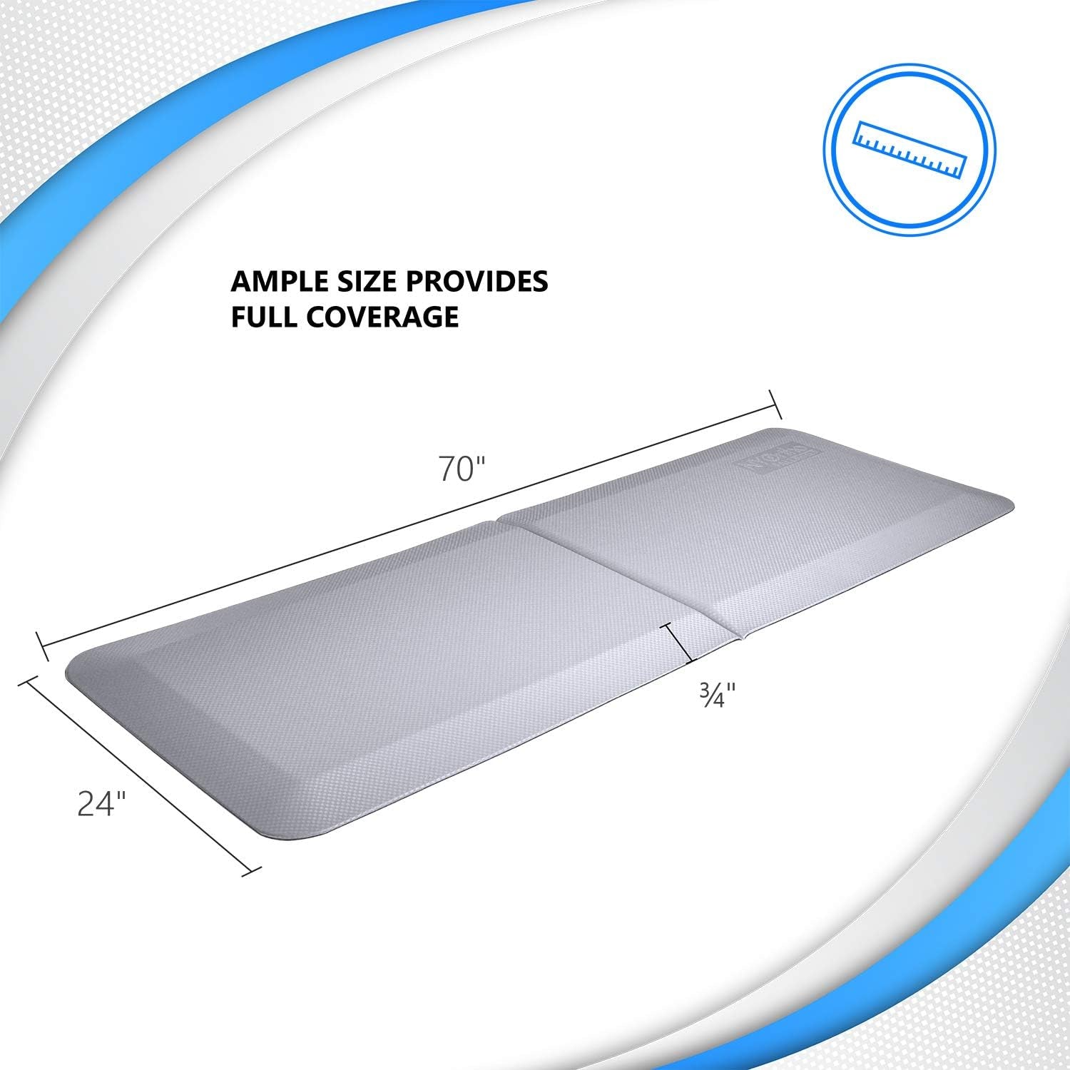 Bedside Fall Mat for Elderly - 70" X 24" Bi-Fold Design - Non-Slip, Impact-Absorbing Foam Mat for Fall Prevention and Floor Safety - Bedside Protection Cushion - 5-Pack for Seniors, Adults