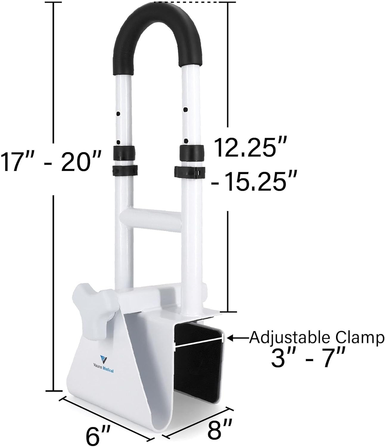 Medical Bathtub Handle Grab Bar and Safety Rails for Seniors, Height Adjustable Tub Handles