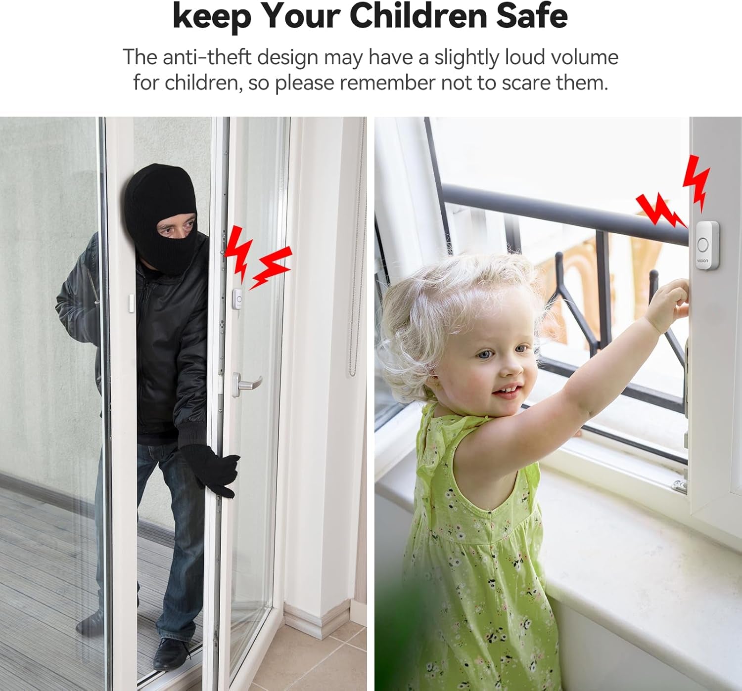 Door Alarms for Kids Safety,  Window Alarm Door Alarm for Home Security Personal Security Window Alarms Sensor Burglar Door Alarm for Pool, Cars, Sheds, Caravans DIY Kit Pack of 2