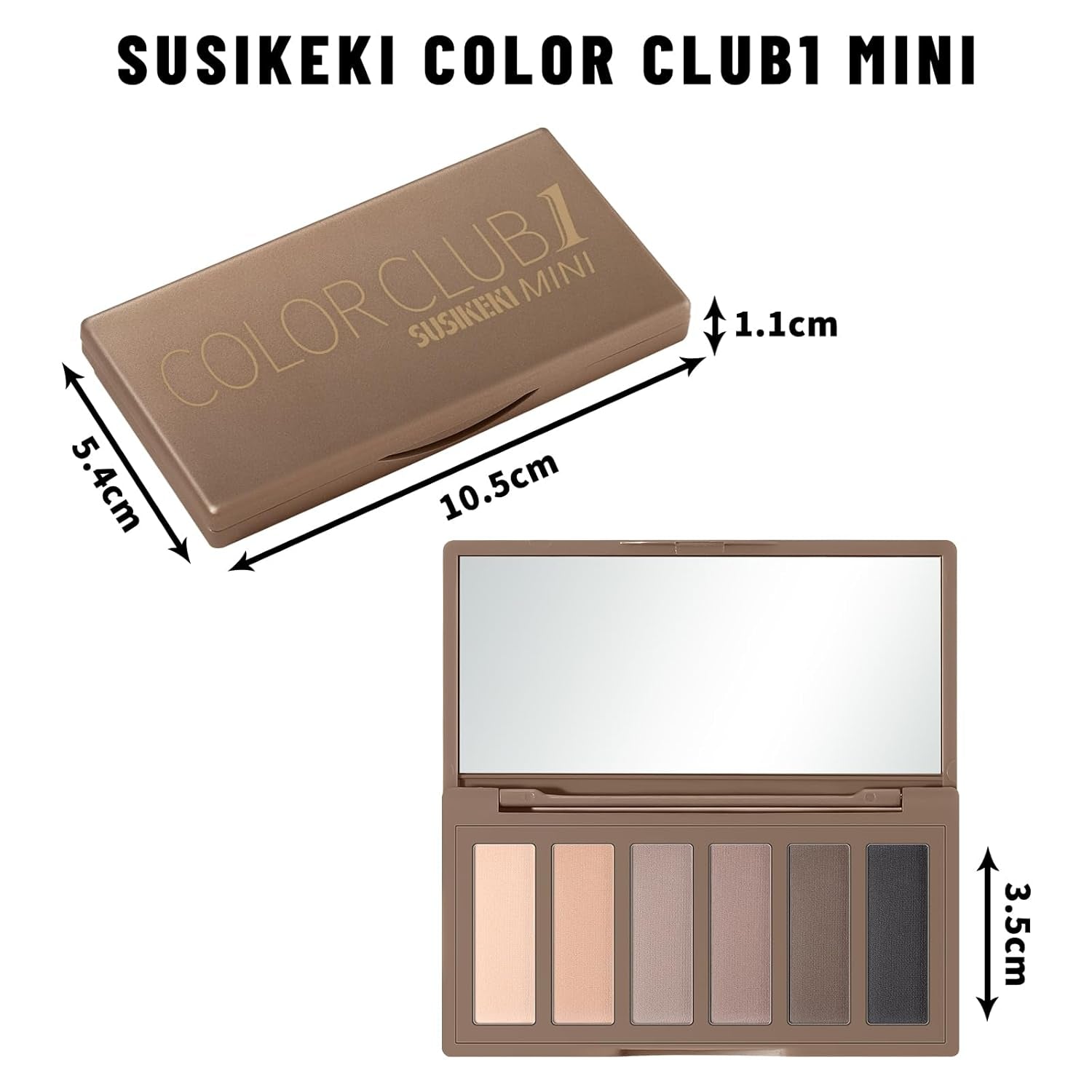 6 Colors Mini Eyeshadow Makeup Palette Neutral Nude Smoky Eye Shadow Taupe & Brown Matte Make up Pallet with Mirror Highly Pigmented Long Lasting Waterproof Travel Size Gift Kit 01