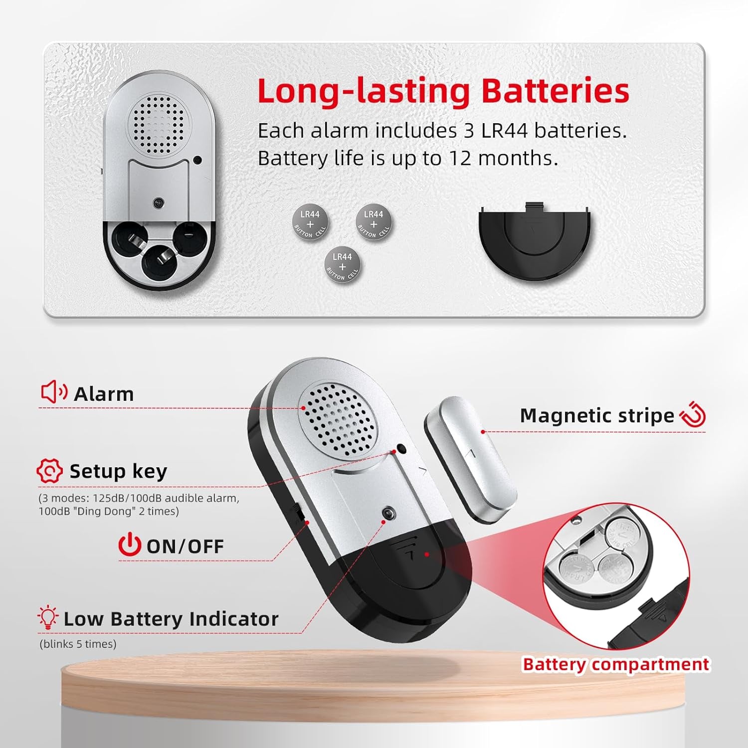 Door Alarms When Opened,Door Window Alarm Sensors for Kids Safety/Home Security/Pool/Garage/Dementia/Toddler/Travel Security,Easy to Install,Volume Control/Loud Alert,Long Battery Life,8 Pack