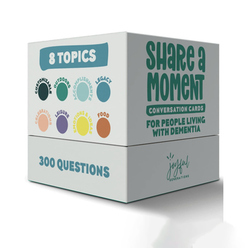 Share a Moment Conversation Cards – Dementia & Alzheimer’s Activities for Seniors, Families & Caregivers