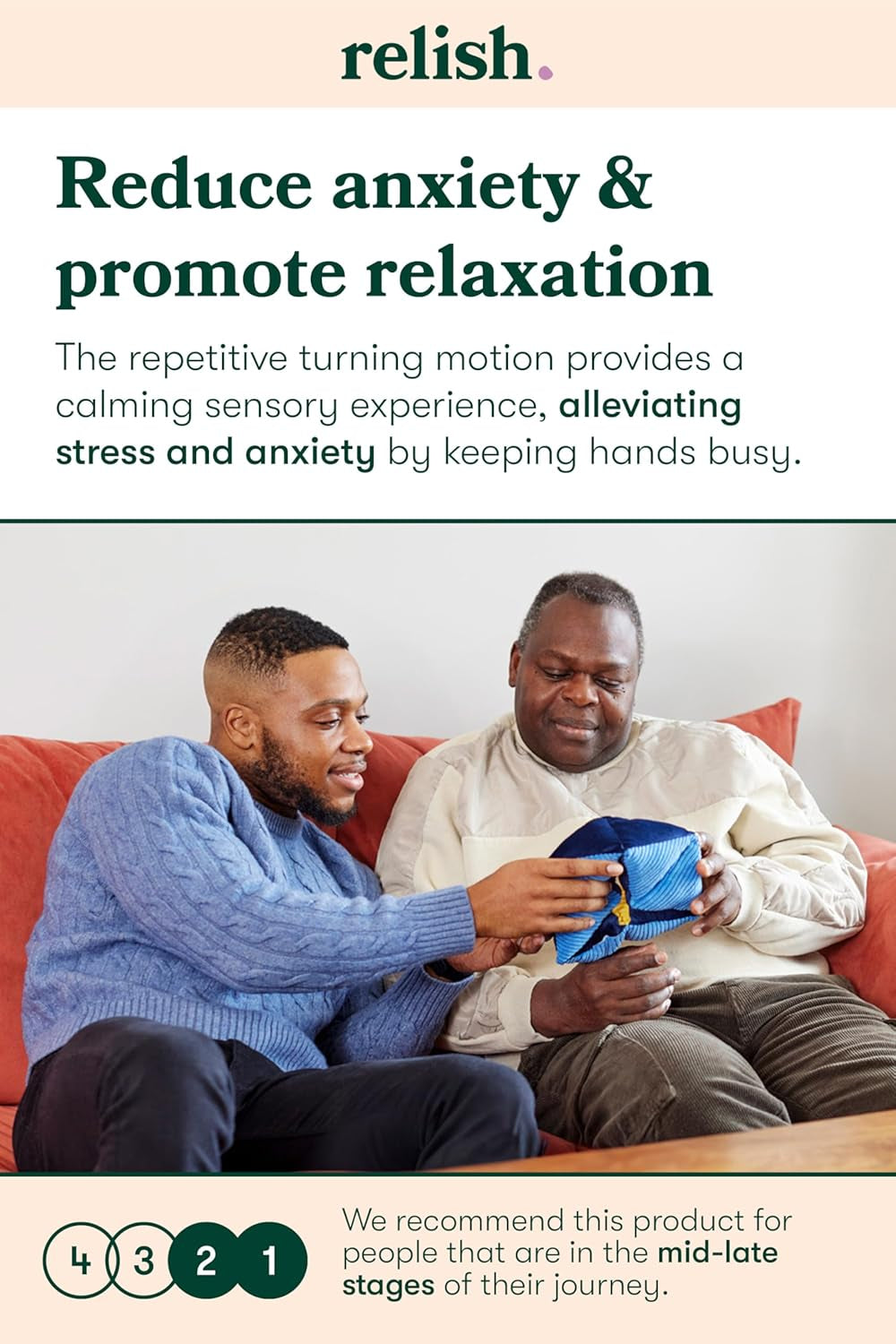 - Tactile Turn Dementia Sensory Activity, Fidget Toy for Alzheimer'S & Dementia, Mid to Late Stages, Soft Comfort Product with Contrasting Colors & Textures